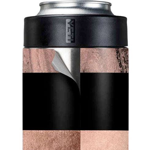 Rose Gold and Black Marble Yeti Colster Can Insulator Skin