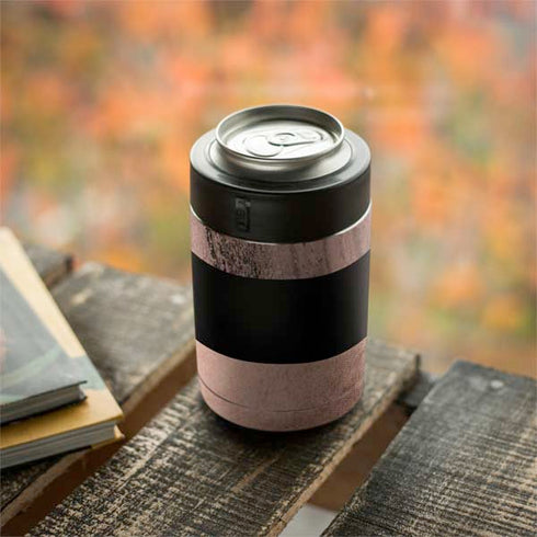 Rose Gold and Black Marble Yeti Colster Can Insulator Skin
