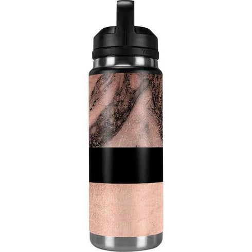 Rose Gold and Black Marble YETI Rambler 26oz Bottle Skin