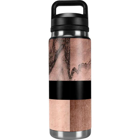 Rose Gold and Black Marble YETI Rambler 26oz Bottle Skin