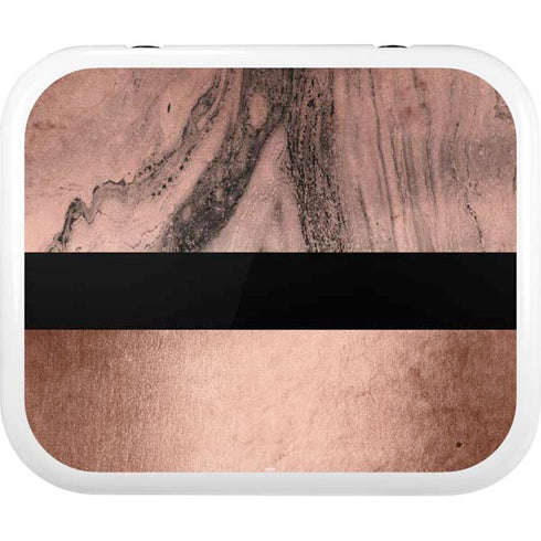 Rose Gold and Black Marble YETI Roadie 24 Hard Cooler Skin