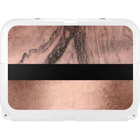Rose Gold and Black Marble YETI Tundra 35 Hard Cooler Skin