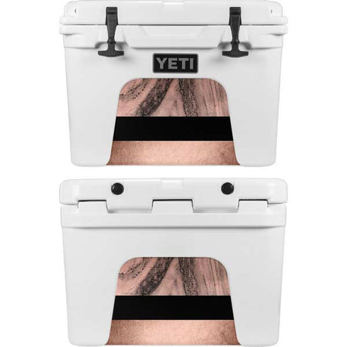Rose Gold and Black Marble YETI Tundra 35 Hard Cooler Skin