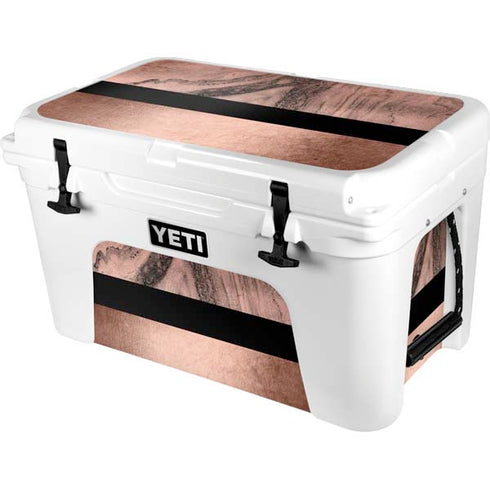 Rose Gold and Black Marble YETI Tundra 45 Hard Cooler Skin