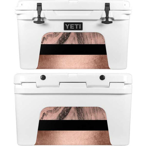 Rose Gold and Black Marble YETI Tundra 45 Hard Cooler Skin