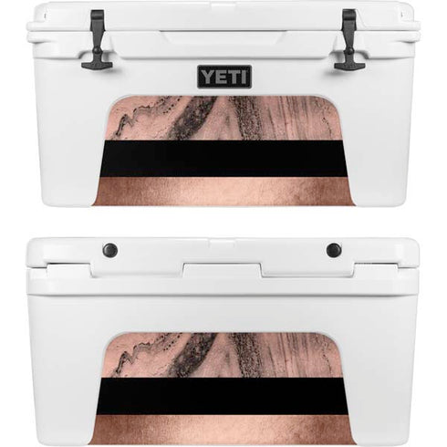 Rose Gold and Black Marble YETI Tundra 65 Hard Cooler Skin