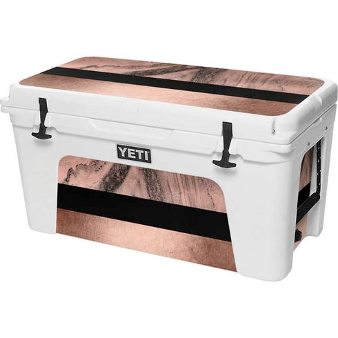 Rose Gold and Black Marble YETI Tundra 75 Hard Cooler Skin