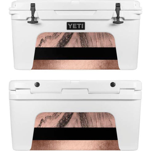 Rose Gold and Black Marble YETI Tundra 75 Hard Cooler Skin