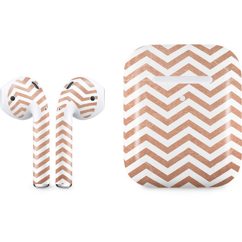 Rose Gold Chevron Apple AirPods 2 Skin
