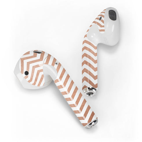 Rose Gold Chevron Apple AirPods 2 Skin