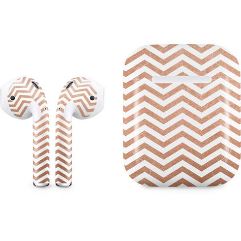 Rose Gold Chevron Apple AirPods Skin