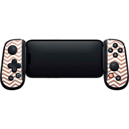 Rose Gold Chevron Backbone One for iPhone Game Controller Skin