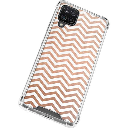 Rose Gold Chevron Galaxy A12 Clear Case
