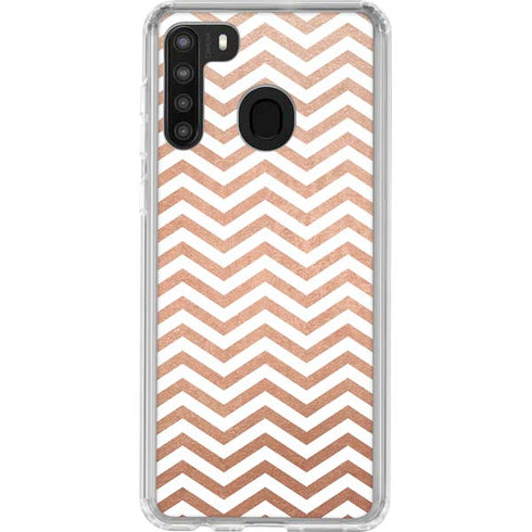 Rose Gold Chevron Galaxy A21 Clear Case