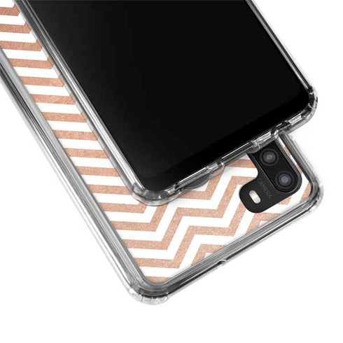Rose Gold Chevron Galaxy A21 Clear Case