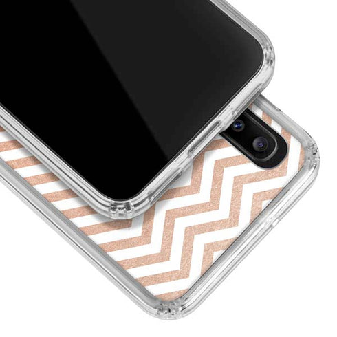Rose Gold Chevron Galaxy A30 Clear Case