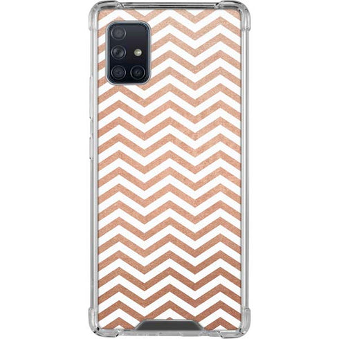 Rose Gold Chevron Galaxy A51 5G Clear Case