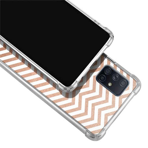 Rose Gold Chevron Galaxy A51 5G Clear Case