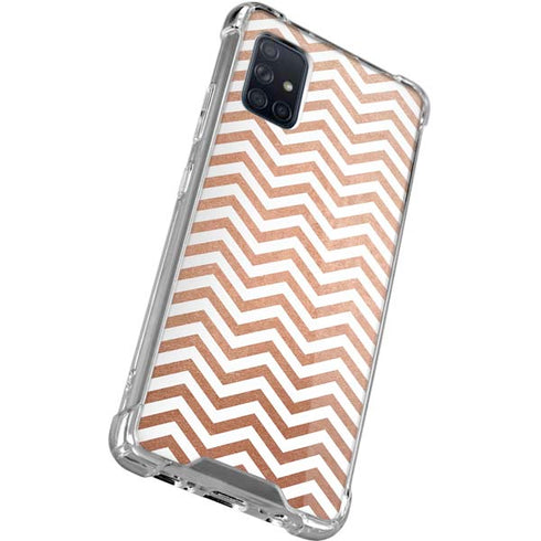 Rose Gold Chevron Galaxy A51 5G Clear Case