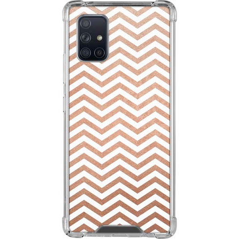 Rose Gold Chevron Galaxy A71 5G Clear Case
