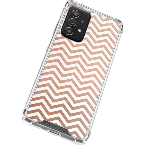 Rose Gold Chevron Galaxy A72 5G Clear Case