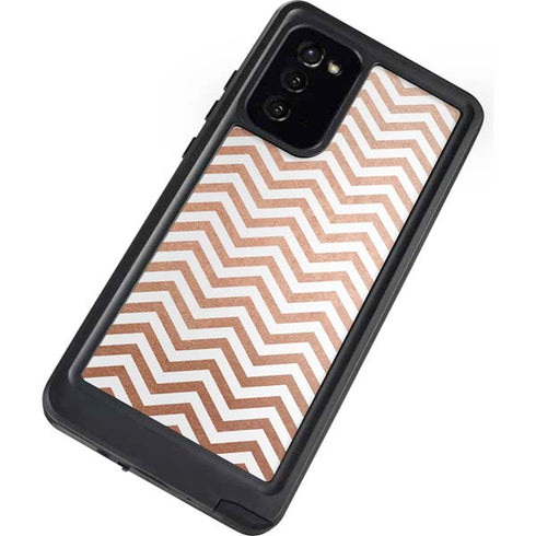 Rose Gold Chevron Galaxy Note20 5G Waterproof Case