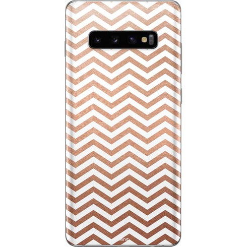 Rose Gold Chevron Galaxy S10 Plus Skin