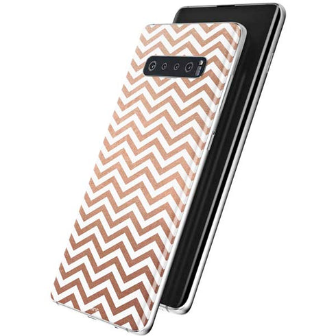 Rose Gold Chevron Galaxy S10 Plus Skin