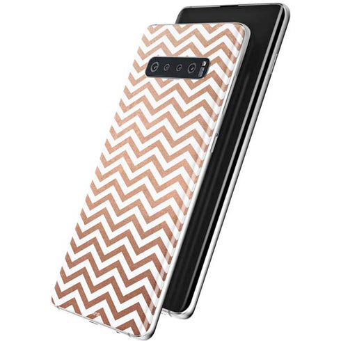 Rose Gold Chevron Galaxy S10 Skin
