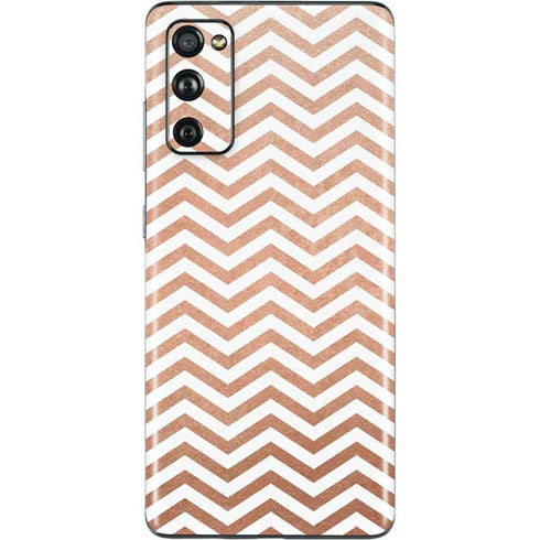Rose Gold Chevron Galaxy S20 Fan Edition Skin