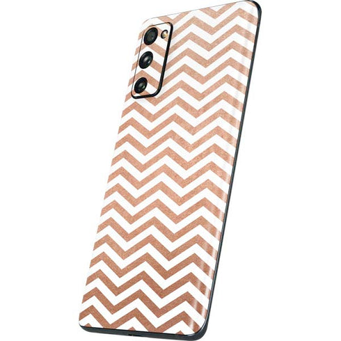 Rose Gold Chevron Galaxy S20 Fan Edition Skin