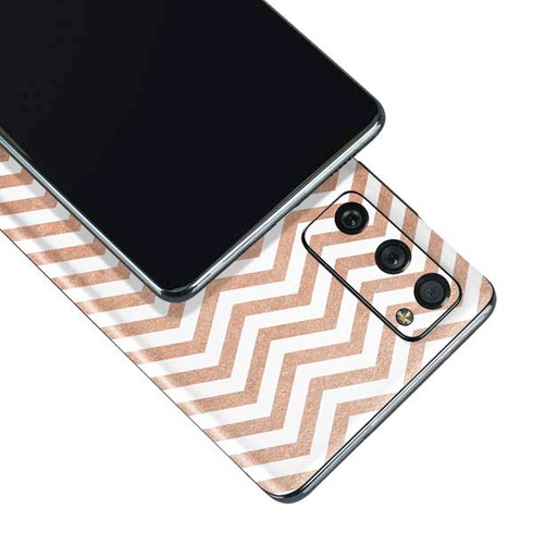 Rose Gold Chevron Galaxy S20 Fan Edition Skin