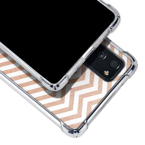Rose Gold Chevron Galaxy S20 FE Clear Case