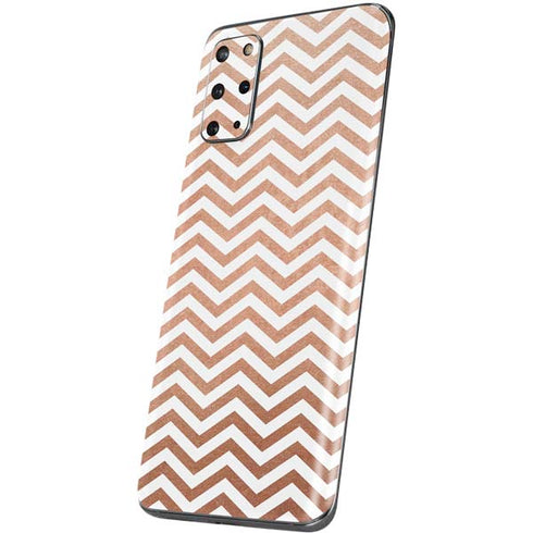 Rose Gold Chevron Galaxy S20 Plus Skin