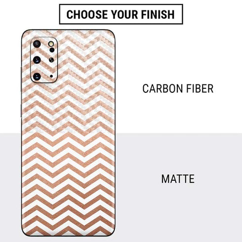 Rose Gold Chevron Galaxy S20 Plus Skin