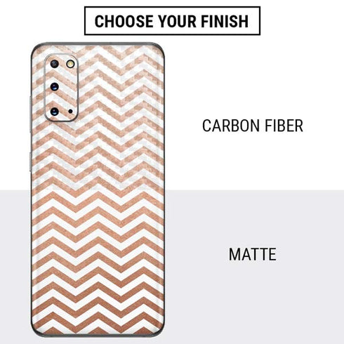 Rose Gold Chevron Galaxy S20 Skin