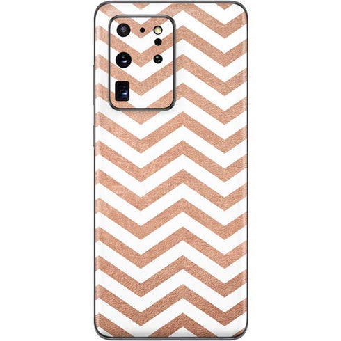 Rose Gold Chevron Galaxy S20 Ultra 5G Skin