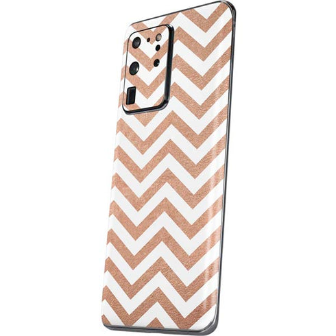 Rose Gold Chevron Galaxy S20 Ultra 5G Skin