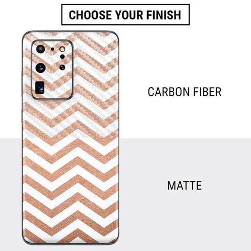 Rose Gold Chevron Galaxy S20 Ultra 5G Skin