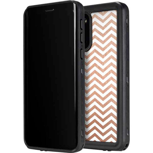 Rose Gold Chevron Galaxy S20 Waterproof Case