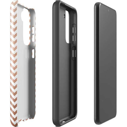 Rose Gold Chevron Galaxy S21 5G Pro Case
