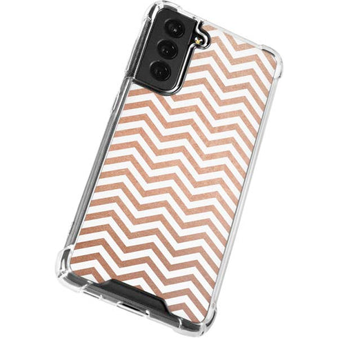 Rose Gold Chevron Galaxy S21 FE Clear Case