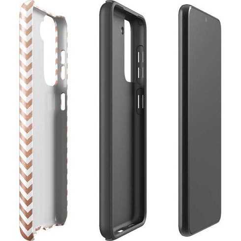Rose Gold Chevron Galaxy S21 Plus 5G Pro Case