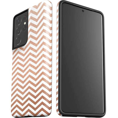 Rose Gold Chevron Galaxy S21 Ultra 5G Pro Case