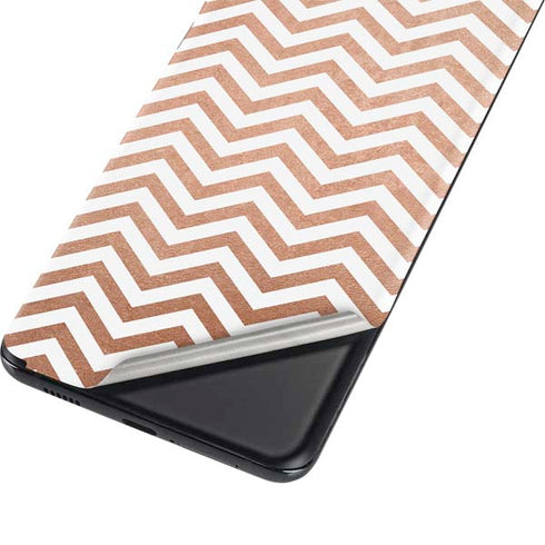 Rose Gold Chevron Galaxy S21 Ultra 5G Skin