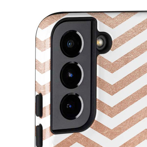 Rose Gold Chevron Galaxy S22 Plus Pro Case
