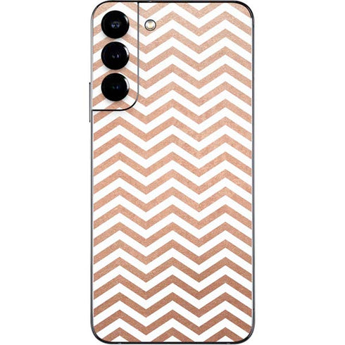 Rose Gold Chevron Galaxy S22 Plus Skin