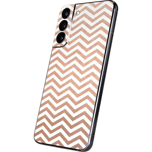 Rose Gold Chevron Galaxy S22 Plus Skin