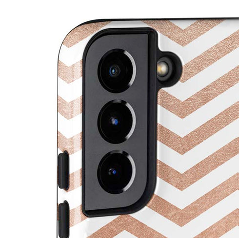Rose Gold Chevron Galaxy S22 Pro Case