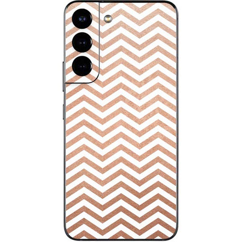 Rose Gold Chevron Galaxy S22 Skin